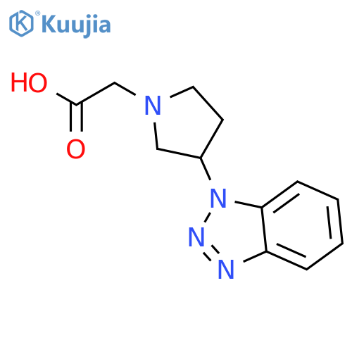 1-Pyrrolidineacetic acid, 3-(1H-benzotriazol-1-yl)- structure