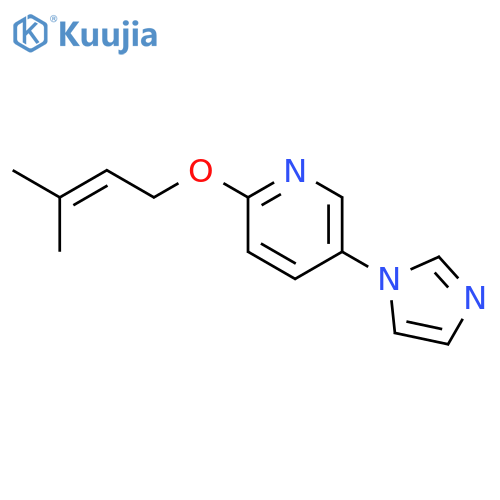 Pyridine, 5-(1H-imidazol-1-yl)-2-[(3-methyl-2-butenyl)oxy]- structure