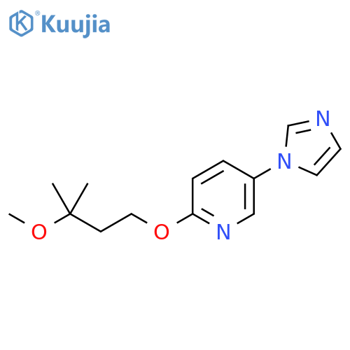 Pyridine, 5-(1H-imidazol-1-yl)-2-(3-methoxy-3-methylbutoxy)- structure