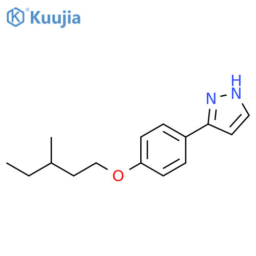 1H-Pyrazole, 3-[4-[(3-methylpentyl)oxy]phenyl]- structure