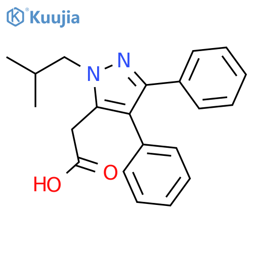 1H-Pyrazole-5-aceticacid, 1-(2-methylpropyl)-3,4-diphenyl- structure