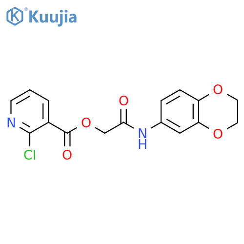 [(2,3-Dihydro-1,4-benzodioxin-6-yl)carbamoyl]methyl 2-chloropyridine-3-carboxylate structure