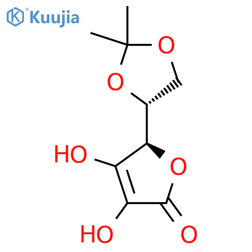 (2R)-2-[(4R)-2,2-dimethyl-1,3-dioxolan-4-yl]-3,4-dihydroxy-2H-furan-5-one structure