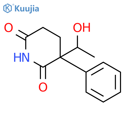 3-(1-hydroxyethyl)-3-phenylpiperidine-2,6-dione structure