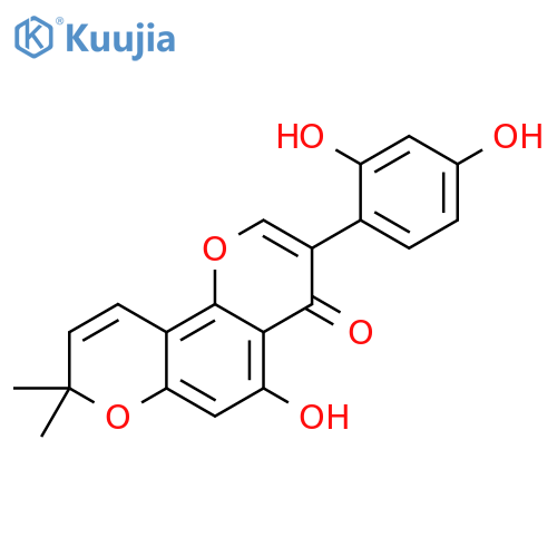 4H,8H-Benzo[1,2-b:3,4-b']dipyran-4-one, 3-(2,4-dihydroxyphenyl)-5-hydroxy-8,8-dimethyl- structure