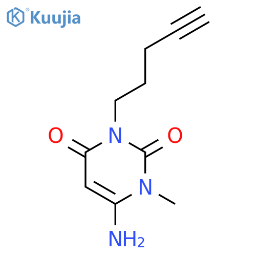 2,4(1H,3H)-PYRIMIDINEDIONE, 6-AMINO-1-METHYL-3-(4-PENTYNYL)- structure