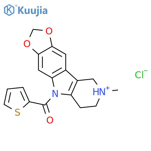 8-methyl-5-(thiophen-2-ylcarbonyl)-6,7,8,9-tetrahydro-5H-[1,3]dioxolo[4,5-f]pyrido[4,3-b]indol-8-ium chloride structure