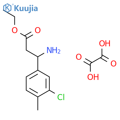 Ethyl 3-amino-3-(3-chloro-4-methylphenyl)propanoate oxalate structure