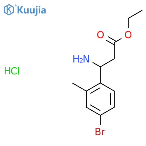Ethyl 3-amino-3-(4-bromo-2-methylphenyl)propanoate, HCl structure