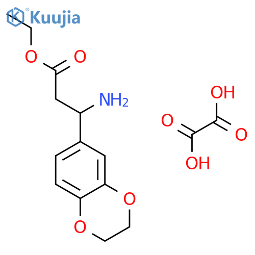 Ethyl 3-amino-3-(2,3-dihydro-1,4-benzodioxin-6-yl)propanoate oxalate structure