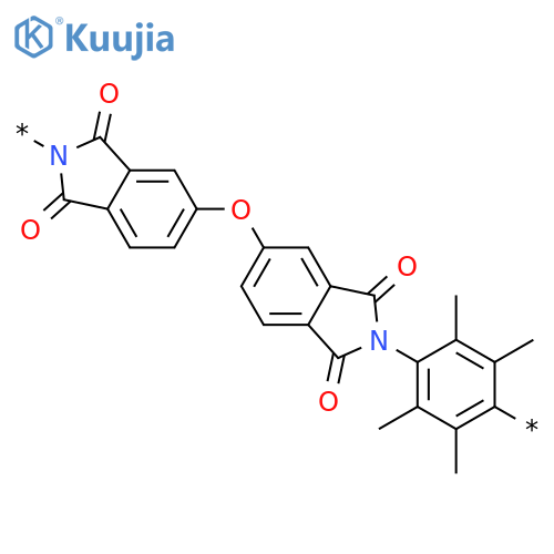 Poly[(1,3-dihydro-1,3-dioxo-2H-isoindole-2,5-diyl)oxy(1,3-dihydro-1,3-dioxo-2H-isoindole-5,2-diyl)(2,3,5,6-tetramethyl-1,4-phenylene)] structure