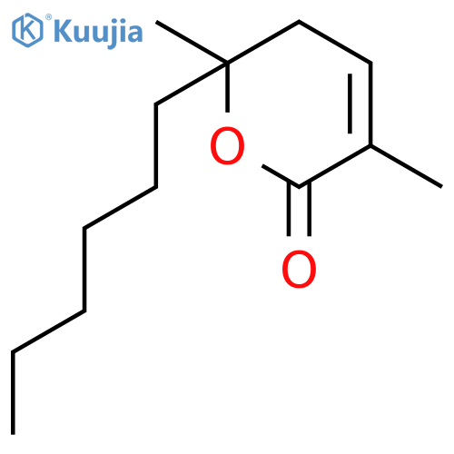 6-Hexyl-3,6-dimethyl-5,6-dihydro-2H-pyran-2-one structure