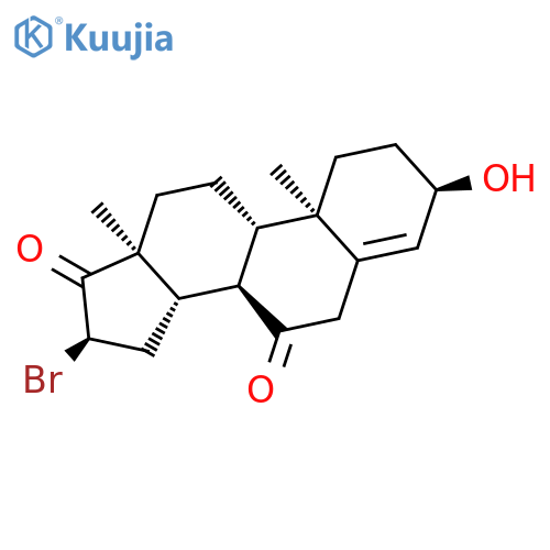 Androst-4-ene-7,17-dione, 16-bromo-3-hydroxy-, (3a,16a)- structure