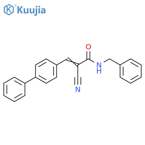 N-benzyl-2-cyano-3-(4-phenylphenyl)prop-2-enamide structure