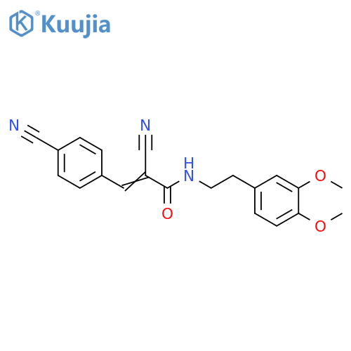 2-Cyano-3-(4-cyanophenyl)-N-[2-(3,4-dimethoxyphenyl)ethyl]-2-propenamide structure