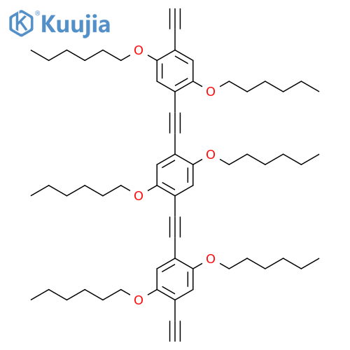 Benzene,1,4-bis[[4-ethynyl-2,5-bis(hexyloxy)phenyl]ethynyl]-2,5-bis(hexyloxy)- structure