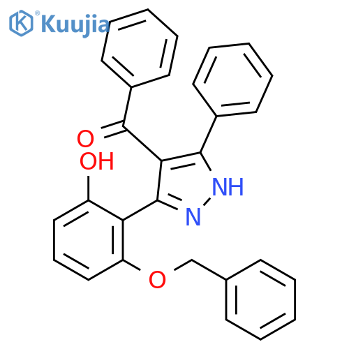 Methanone,[3-[2-hydroxy-6-(phenylmethoxy)phenyl]-5-phenyl-1H-pyrazol-4-yl]phenyl- structure