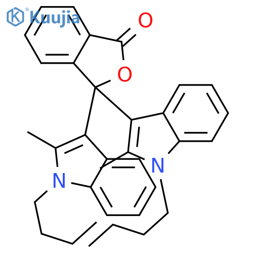 3,3-Bis(1-butyl-2-methyl-1H-indol-3-yl)isobenzofuran-1(3H)-one structure