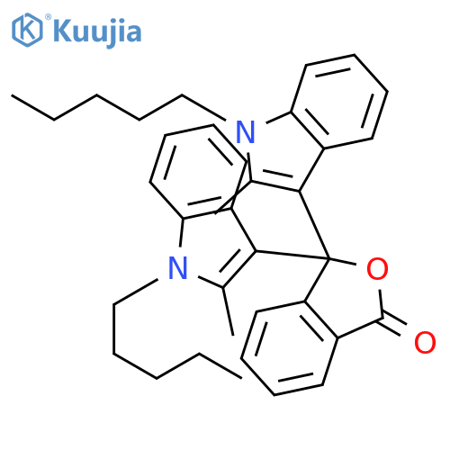 3,3-Bis(2-methyl-1-pentyl-1H-indol-3-yl)-2-benzofuran-1(3H)-one structure
