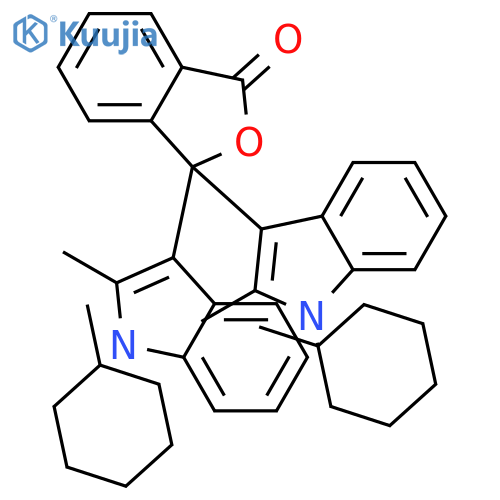 1(3H)-Isobenzofuranone, 3,3-bis(1-heptyl-2-methyl-1H-indol-3-yl)- structure