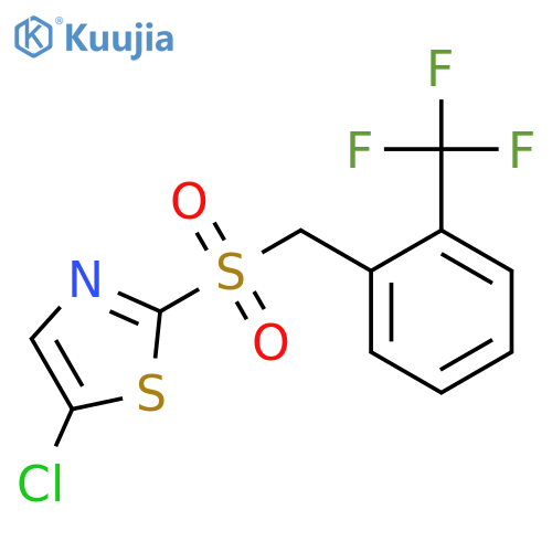 Thiazole, 5-chloro-2-[[[2-(trifluoromethyl)phenyl]methyl]sulfonyl]- structure