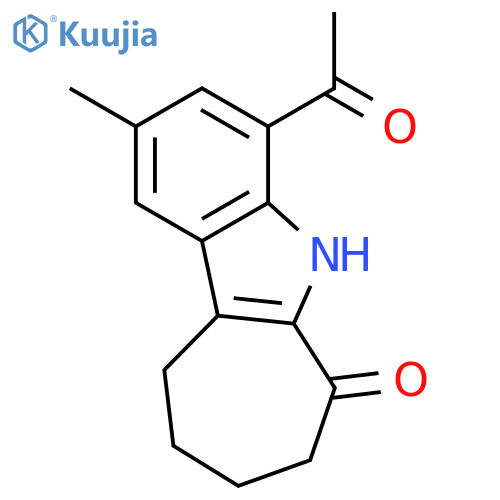 Cyclohept[b]indol-6(5H)-one, 4-acetyl-7,8,9,10-tetrahydro-2-methyl- structure