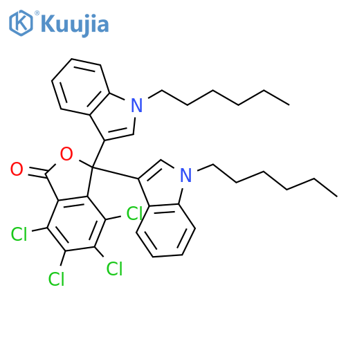 1(3H)-Isobenzofuranone,4,5,6,7-tetrachloro-3,3-bis(1-hexyl-1H-indol-3-yl)- structure