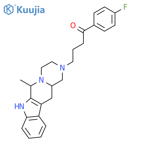 1-(4-fluorophenyl)-4-[(6S,12aR)-6-methyl-3,4,6,7,12,12a-hexahydropyrazino[1',2':1,6]pyrido[3,4-b]indol-2(1H)-yl]butan-1-one structure