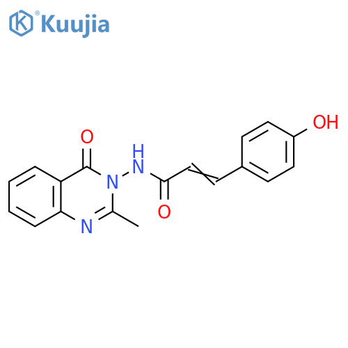2-Propenamide,3-(4-hydroxyphenyl)-N-(2-methyl-4-oxo-3(4H)-quinazolinyl)- structure