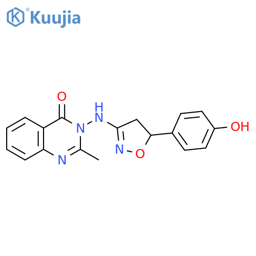 4(3H)-Quinazolinone,3-[[4,5-dihydro-5-(4-hydroxyphenyl)-3-isoxazolyl]amino]-2-methyl- structure
