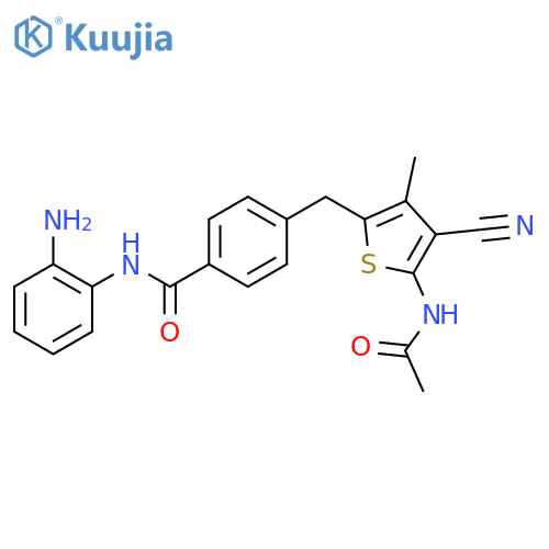 Benzamide,4-[[5-(acetylamino)-4-cyano-3-methyl-2-thienyl]methyl]-N-(2-aminophenyl)- structure