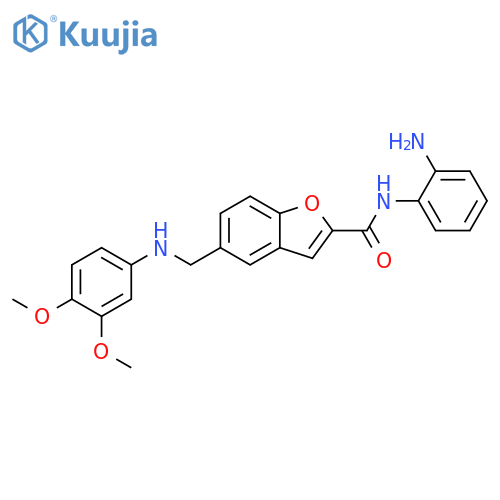 2-Benzofurancarboxamide,N-(2-aminophenyl)-5-[[(3,4-dimethoxyphenyl)amino]methyl]- structure