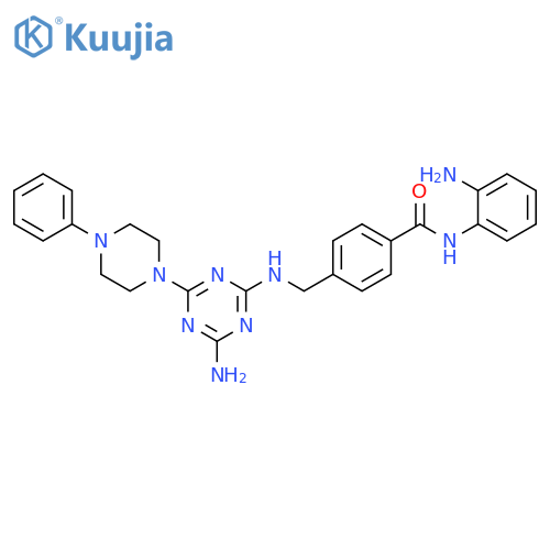 Benzamide,N-(2-aminophenyl)-4-[[[4-amino-6-(4-phenyl-1-piperazinyl)-1,3,5-triazin-2-yl]amino]methyl]- structure