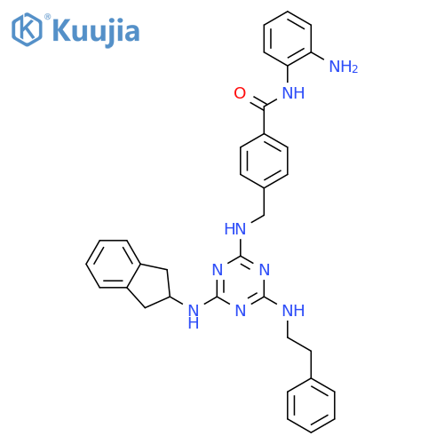 Benzamide,N-(2-aminophenyl)-4-[[[4-[(2,3-dihydro-1H-inden-2-yl)amino]-6-[(2-phenylethyl)amino]-1,3,5-triazin-2-yl]amino]methyl]- structure