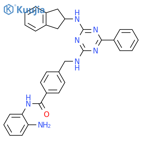 Benzamide,N-(2-aminophenyl)-4-[[[4-[(2,3-dihydro-1H-inden-2-yl)amino]-6-phenyl-1,3,5-triazin-2-yl]amino]methyl]- structure