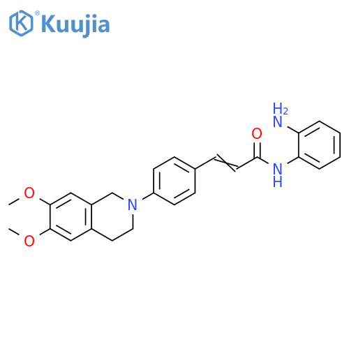 2-Propenamide,N-(2-aminophenyl)-3-[4-(3,4-dihydro-6,7-dimethoxy-2(1H)-isoquinolinyl)phenyl]- structure