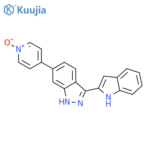 1H-Indazole, 3-(1H-indol-2-yl)-6-(1-oxido-4-pyridinyl)- structure