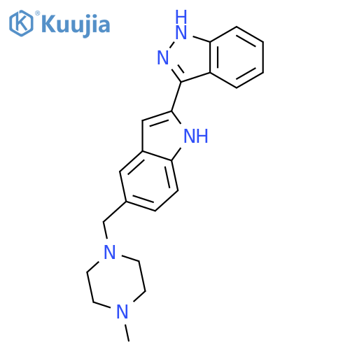 1H-INDAZOLE, 3-[5-[(4-METHYL-1-PIPERAZINYL)METHYL]-1H-INDOL-2-YL]- structure