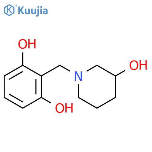 1,3-Benzenediol, 2-[(3-hydroxy-1-piperidinyl)methyl]- (9CI) structure