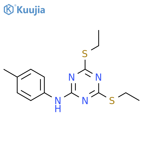 1,3,5-TRIAZIN-2-AMINE, 4,6-BIS(ETHYLTHIO)-N-(4-METHYLPHENYL)- structure