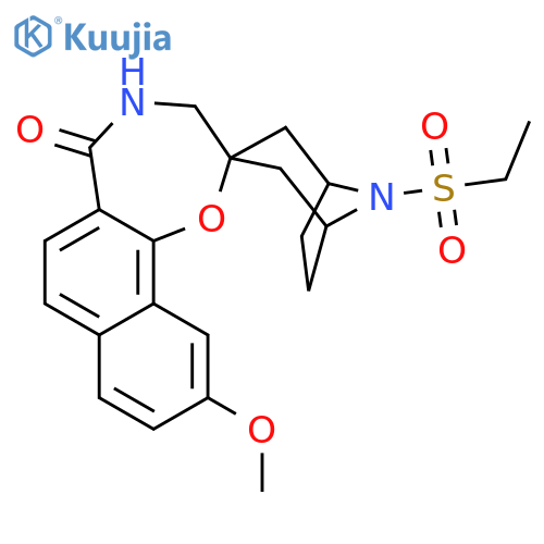 SPIRO[8-AZABICYCLO[3.2.1]OCTANE-3,2'(3'H)-NAPHTH[2,1-F][1,4]OXAZEPIN]-5'(4'H)-ONE, 8-(ETHYLSULFONYL)-10'-METHOXY- structure