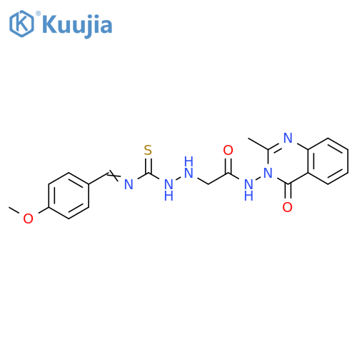 Acetamide,2-[2-[[[(4-methoxyphenyl)methylene]amino]thioxomethyl]hydrazino]-N-(2-methyl-4-oxo-3(4H)-quinazolinyl)- structure