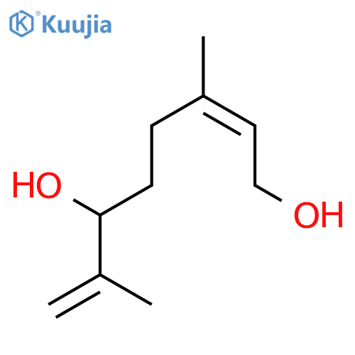 (E)-3,7-dimethyl-octa-2,7-diene-1,6-diol structure