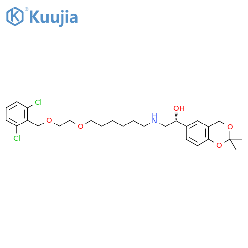 (1R)-2-6-2-(2,6-Dichlorobenzyl)oxyethoxyhexylamino-1-(2,2-dimethyl-4H-1,3-benzodioxin-6-yl)ethanol structure