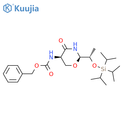Carbamic acid, [(2R,5R)-tetrahydro-4-oxo-2-[(1S)-1-[[tris(1-methylethyl)silyl]oxy]ethyl]-2H-1,3-oxazin-5-yl]-, phenylmethyl ester (9CI) structure