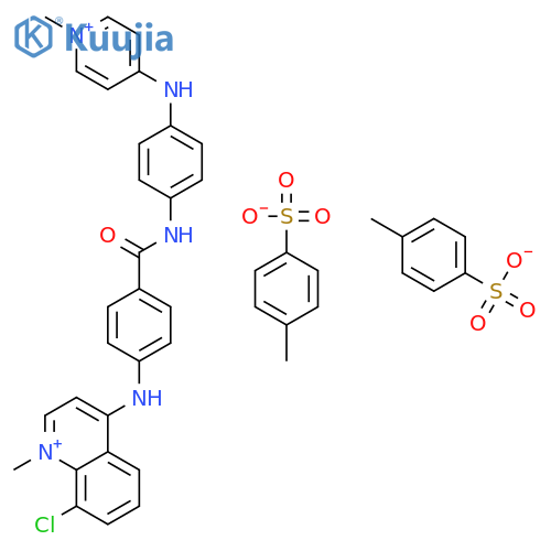 4-[(8-chloro-1-methylquinolin-1-ium-4-yl)amino]-n-[4-[(1-methylpyridin-1-ium-4-yl)amino]phenyl]benzamide;4-methylbenzenesulfonate structure