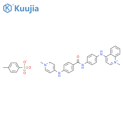 Quinolinium, 1-methyl-4-[[4-[[4-[(1-methylpyridinium-4-yl)amino]benzoyl]amino]phenyl]amino]-, 4-methylbenzenesulfonate (1:2) structure