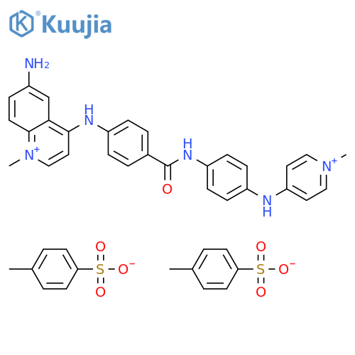 Quinolinium, 6-amino-1-methyl-4-(p-(p-((1-methylpyridinium-4-yl)amino)benzamido)anilino)-, di-p-toluenesulfonate structure