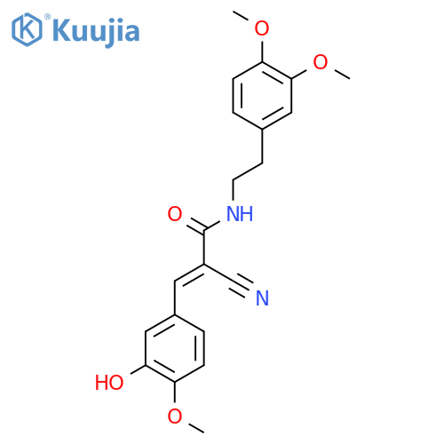 2-cyano-N-[2-(3,4-dimethoxyphenyl)ethyl]-3-(3-hydroxy-4-methoxyphenyl)prop-2-enamide structure