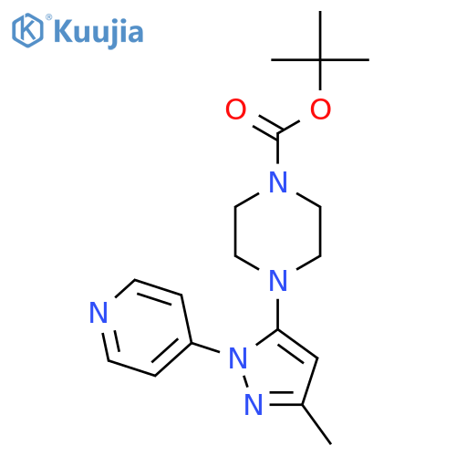 Tert-butyl 4-(5-methyl-2-pyridin-4-ylpyrazol-3-yl)piperazine-1-carboxylate structure